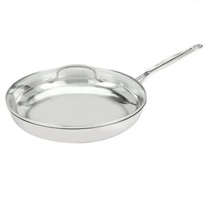 Cuisinart Chef's Classic Stainless Steel 12" Skillet Glass Cover New No Box